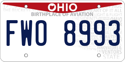 OH license plate FWO8993