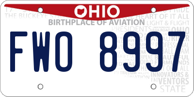 OH license plate FWO8997