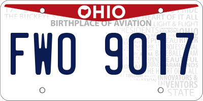 OH license plate FWO9017