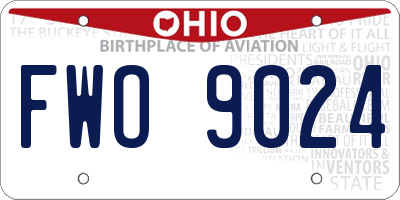 OH license plate FWO9024