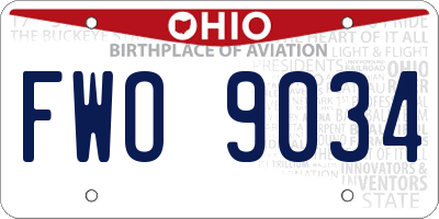 OH license plate FWO9034
