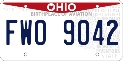 OH license plate FWO9042