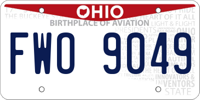 OH license plate FWO9049
