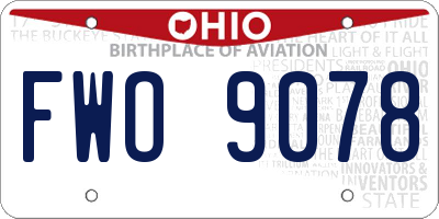 OH license plate FWO9078