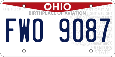 OH license plate FWO9087