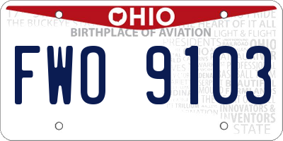 OH license plate FWO9103