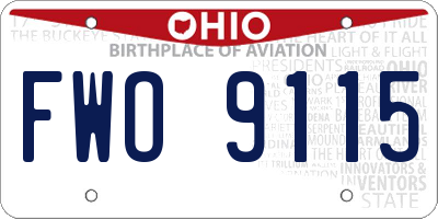 OH license plate FWO9115