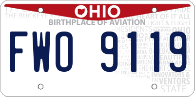 OH license plate FWO9119
