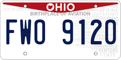 OH license plate FWO9120