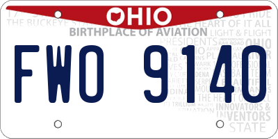 OH license plate FWO9140