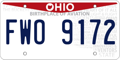 OH license plate FWO9172