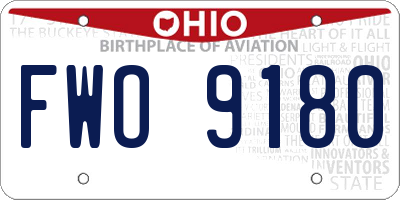 OH license plate FWO9180