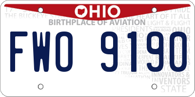 OH license plate FWO9190
