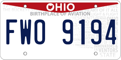 OH license plate FWO9194