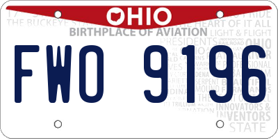 OH license plate FWO9196
