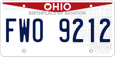 OH license plate FWO9212