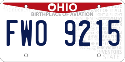 OH license plate FWO9215