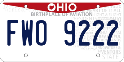 OH license plate FWO9222