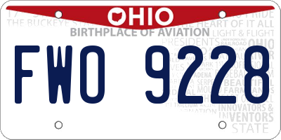OH license plate FWO9228