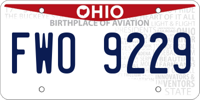 OH license plate FWO9229