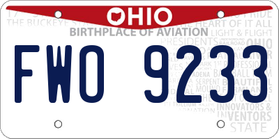 OH license plate FWO9233