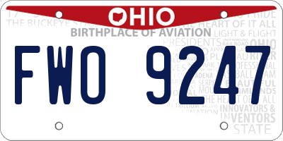 OH license plate FWO9247
