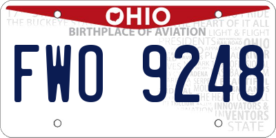 OH license plate FWO9248