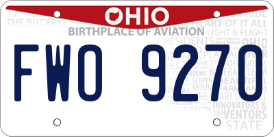 OH license plate FWO9270