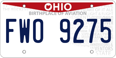 OH license plate FWO9275