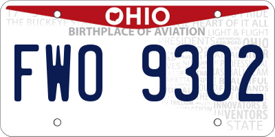 OH license plate FWO9302
