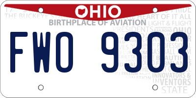 OH license plate FWO9303