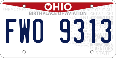 OH license plate FWO9313