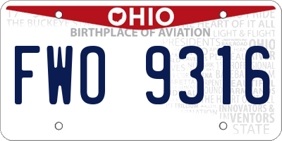 OH license plate FWO9316