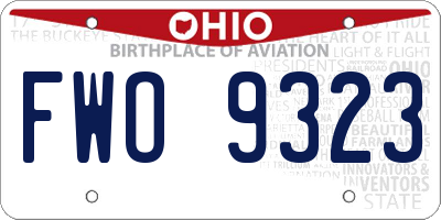 OH license plate FWO9323