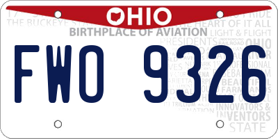 OH license plate FWO9326