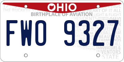 OH license plate FWO9327