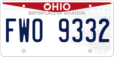 OH license plate FWO9332