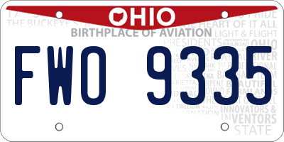 OH license plate FWO9335