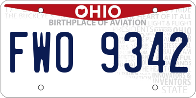 OH license plate FWO9342