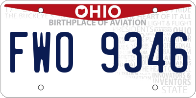 OH license plate FWO9346
