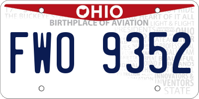 OH license plate FWO9352