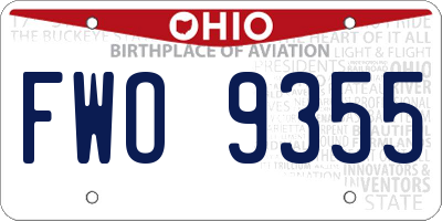 OH license plate FWO9355