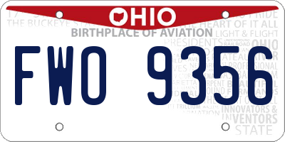 OH license plate FWO9356