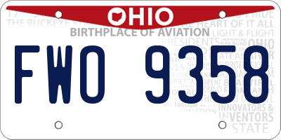 OH license plate FWO9358