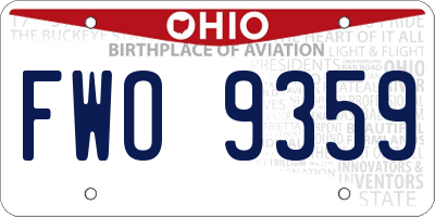 OH license plate FWO9359