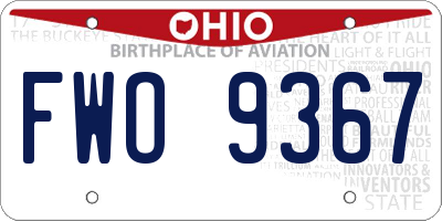 OH license plate FWO9367