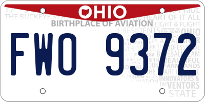 OH license plate FWO9372