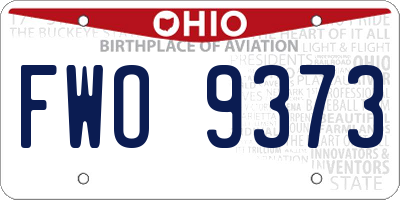OH license plate FWO9373