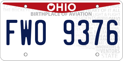 OH license plate FWO9376