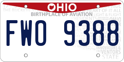 OH license plate FWO9388